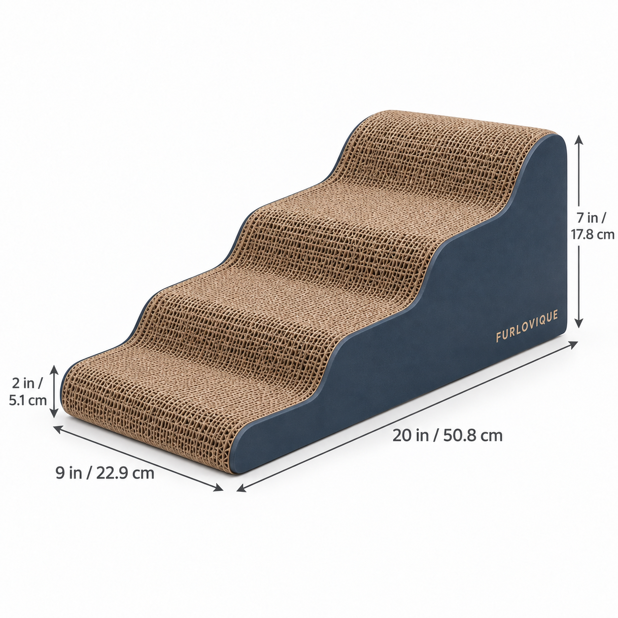 Furlovique RidgeRamp™ – Three-Level Incline Cardboard Cat Scratcher