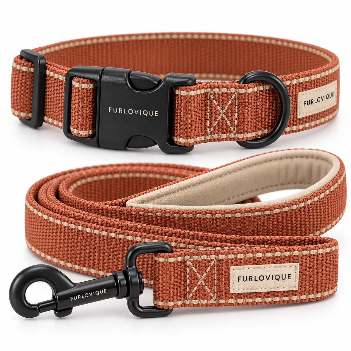 Furlovique CitySet™ – Adjustable Dog Collar & 5FT Leash Set