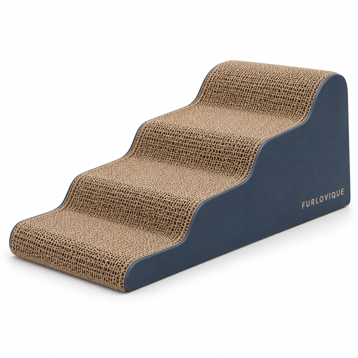 Furlovique RidgeRamp™ – Three-Level Incline Cardboard Cat Scratcher