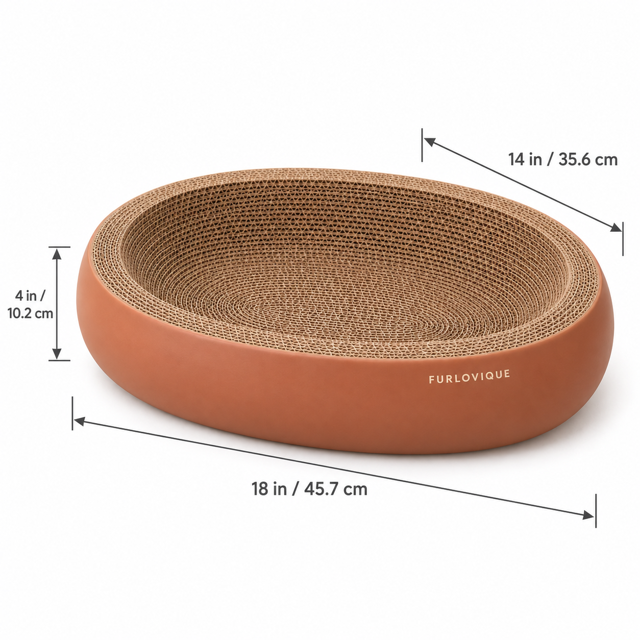 Furlovique PebbleNest™ – Oval Cardboard Cat Scratcher Bed