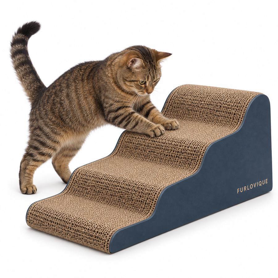 Furlovique RidgeRamp™ – Three-Level Incline Cardboard Cat Scratcher