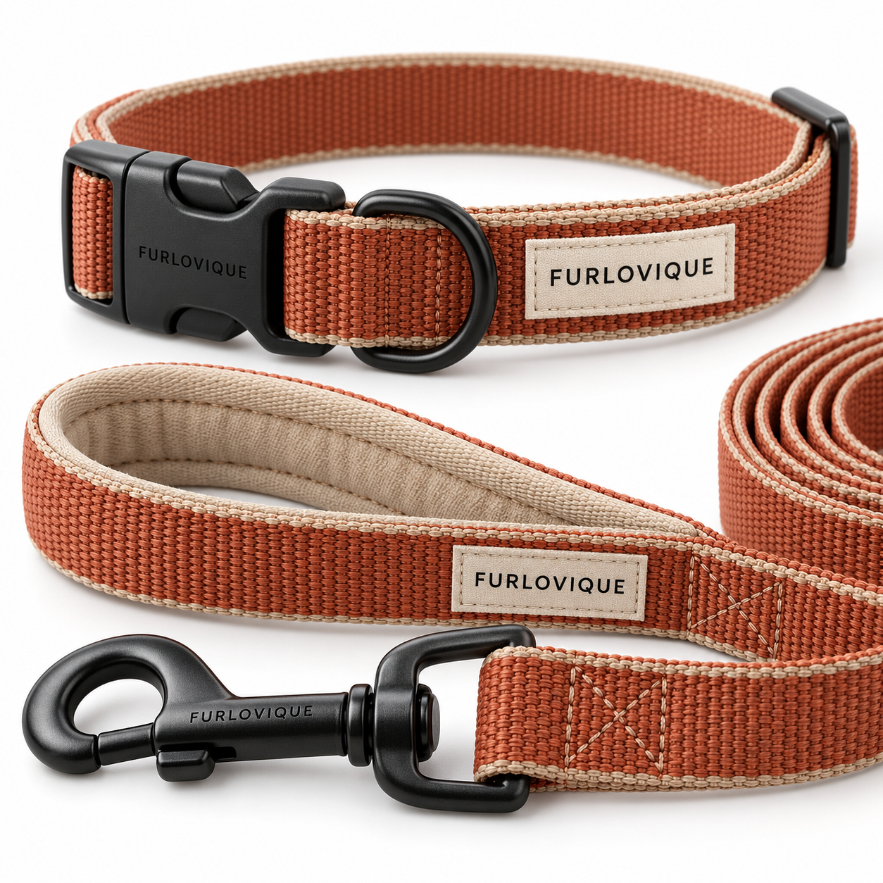 Furlovique CitySet™ – Adjustable Dog Collar & 5FT Leash Set